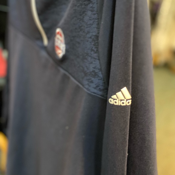 Navy Detroit Pistons Adidas 1/4 Zip Pullover - Picture 4 of 4